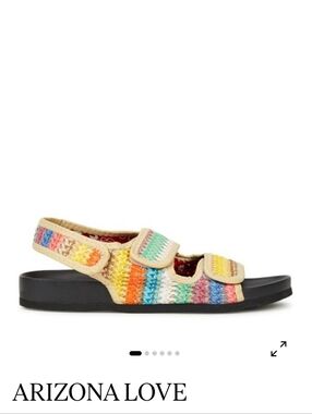 NEW ARIZONA LOVE women's apache raffia sandal in multicolor